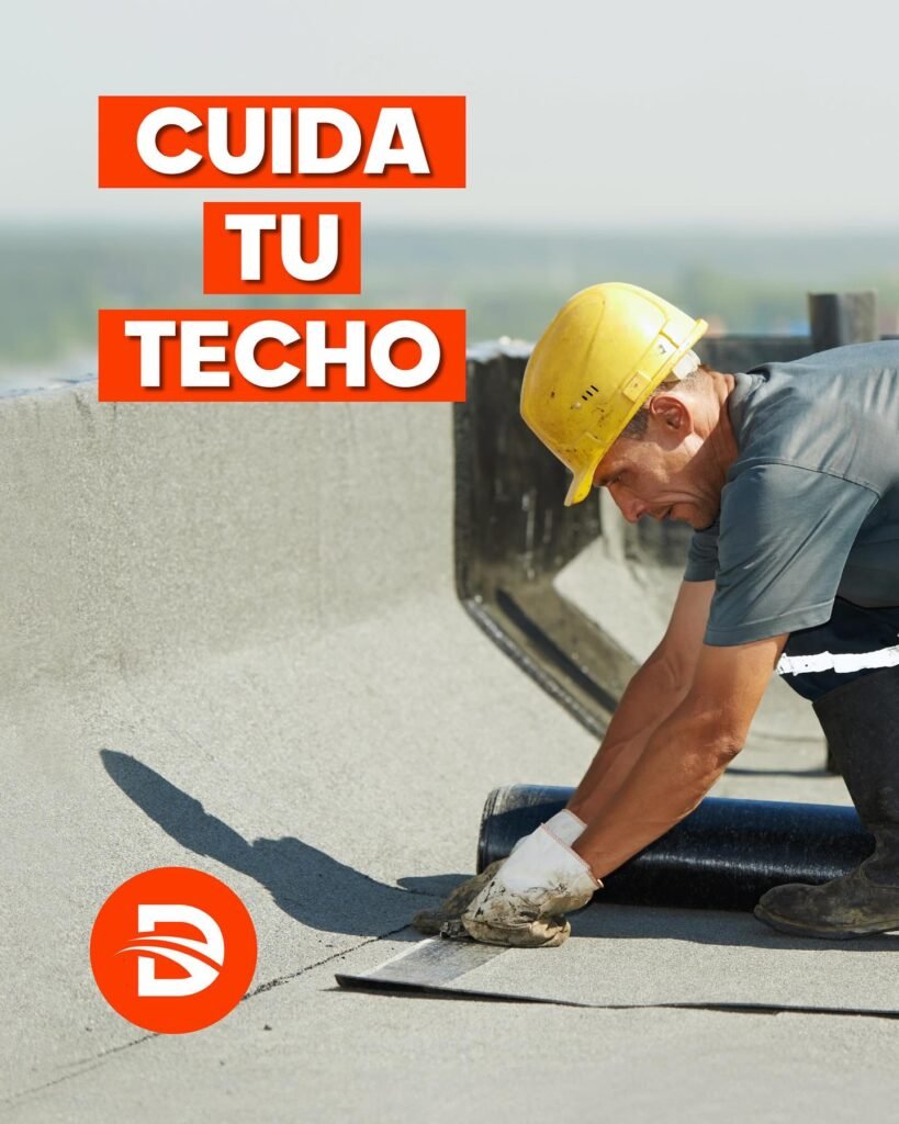 Equipo de Deslindar realizando impermeabilización preventiva en techo en Montevideo, Uruguay